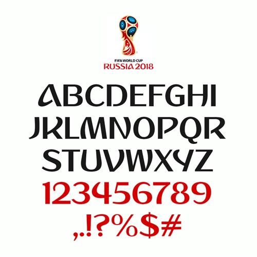 Dusha:2018俄罗斯世界杯英文字体