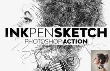 Ink sketch effect Photoshop action