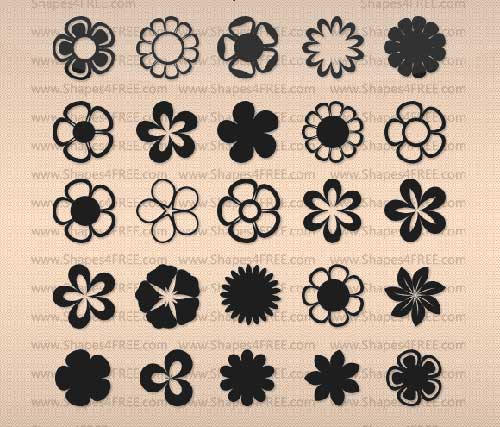  25 Floral PS Custom Shapes