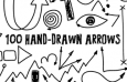  100 hand drawn arrow vector materials, AI source files